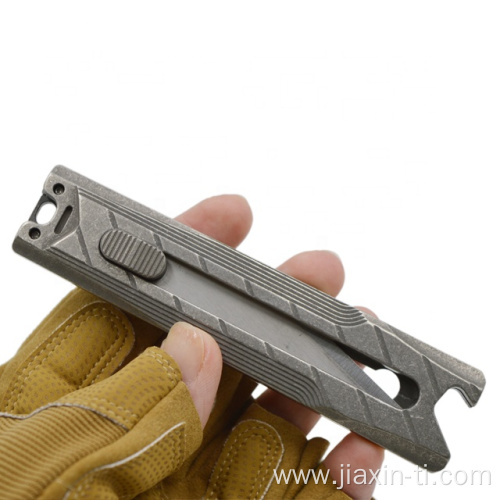 Safety Titanium Folding Utility Knife with Security Lock